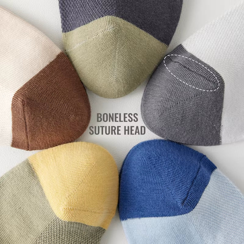 100% Pure Cotton Short Socks Men Ankle Sock Business Dress Ear-Lifting Heel Protection Deodorant Antibacterial Sports Sock