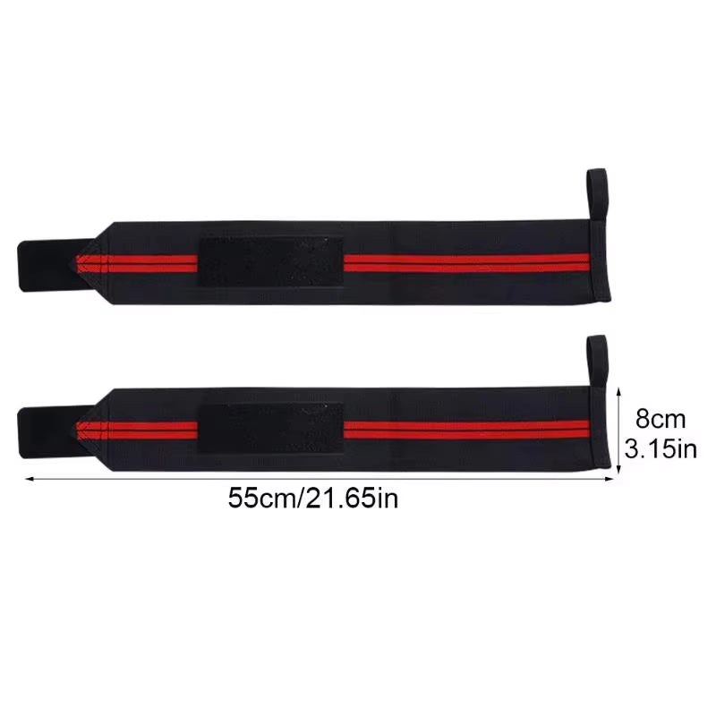 Weightlifting Wrist Wraps (1 Pair) – Adjustable Elastic Wraps for Gym & Powerlifting