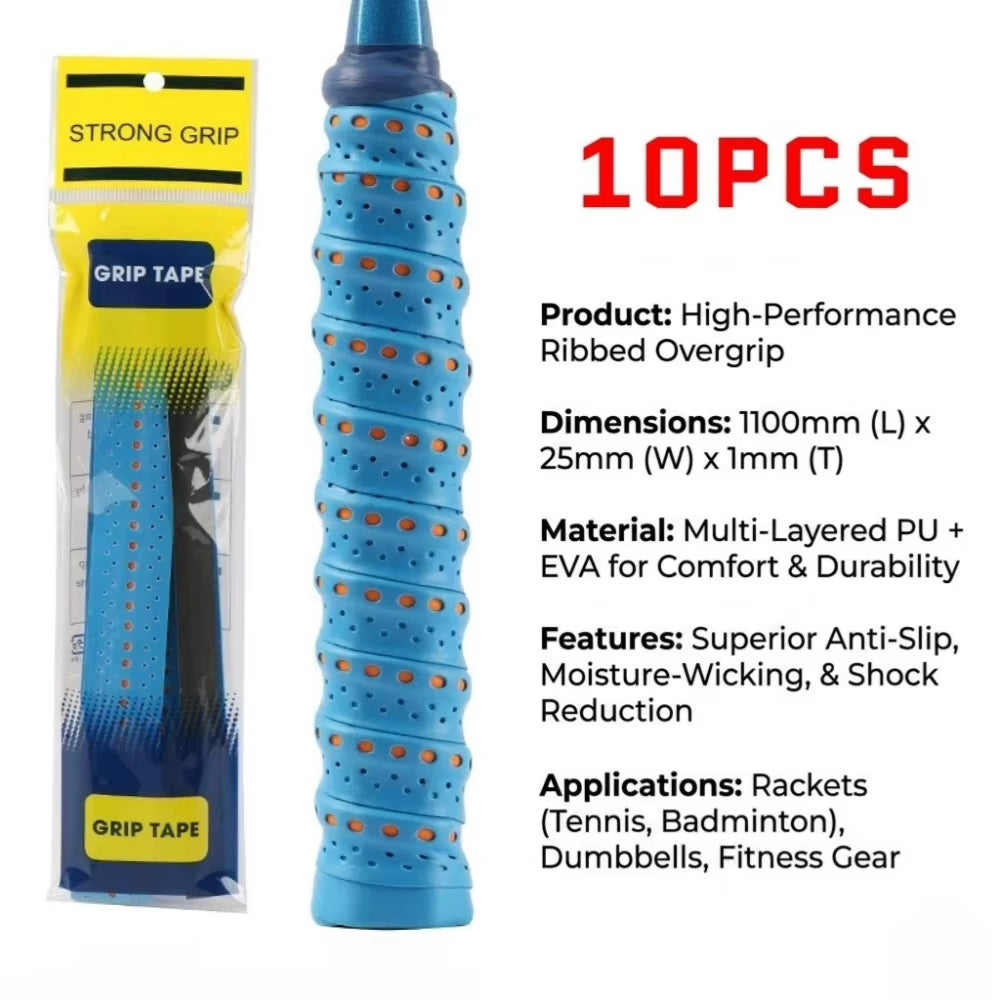 Padel & Tennis Overgrips (10 Pack) – Anti-Slip, Sweat-Absorbing Racket Grip Tape