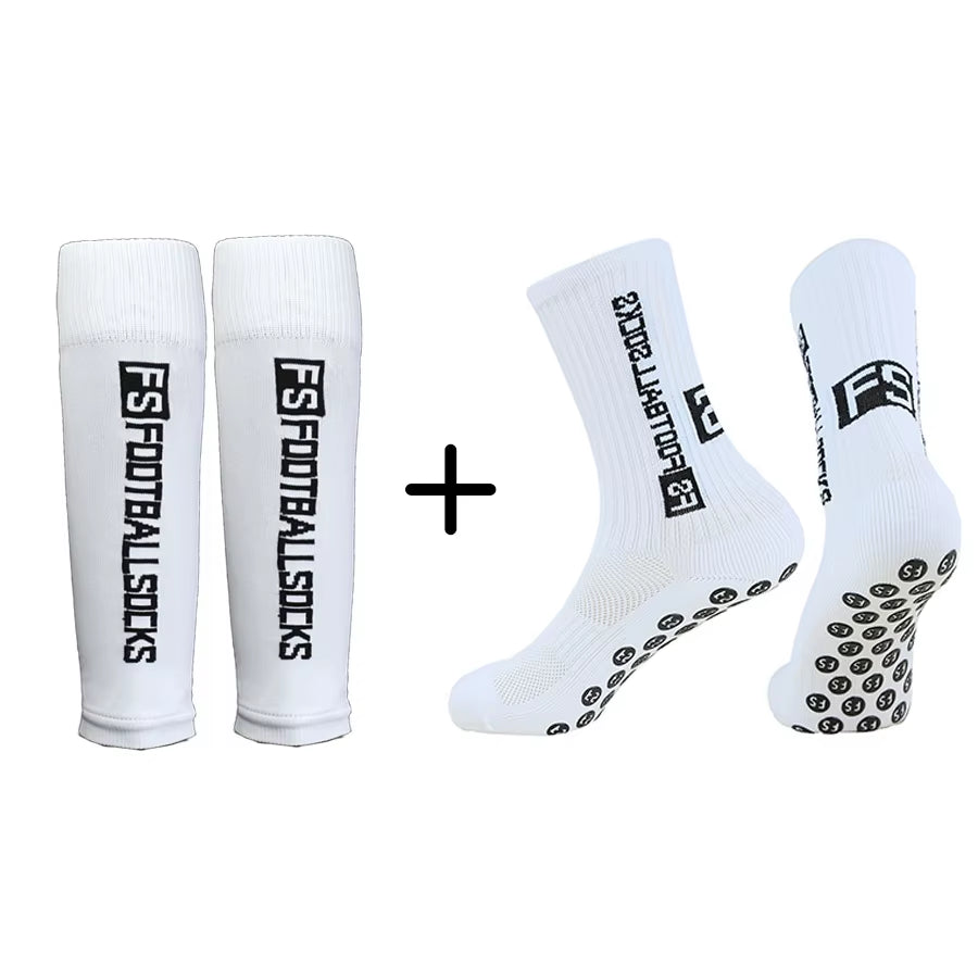 Pro-Grip Anti-Slip Football Socks & Leg Sleeve Set for Men | High-Performance Basketball & Training Gear