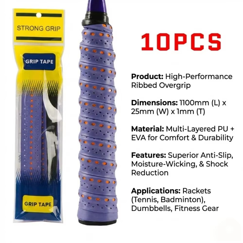 Padel & Tennis Overgrips (10 Pack) – Anti-Slip, Sweat-Absorbing Racket Grip Tape