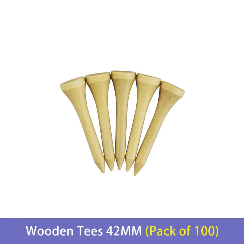 Bamboo Golf Tees (100 Pack) – 4 Mixed Sizes for Driver, Woods & Irons