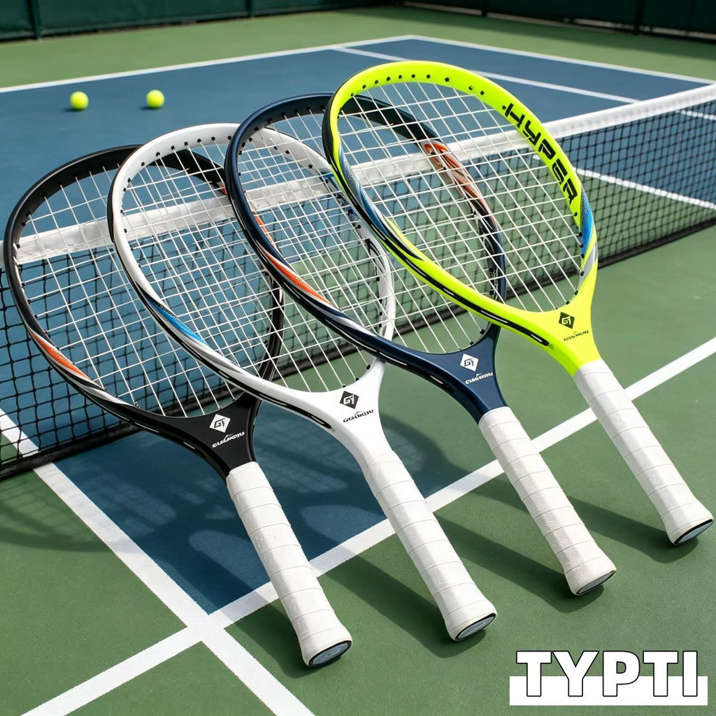 TYPTI Carbon Racket Carbon Fiber Ready Strung Mini Tennis Racquet Paddle for Low Noise Foam Ball Pickleball Court Sport