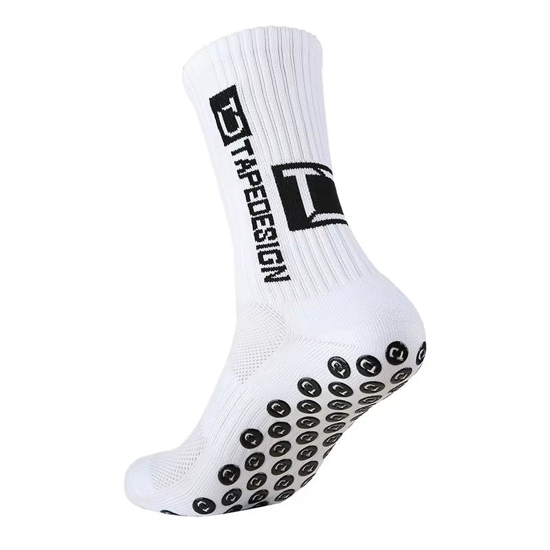 1/4/6 Parirs of Size 36-40 Children'S and Women TC Mid Tube Glued Football Non Slip Socks for Sports Training and Competition