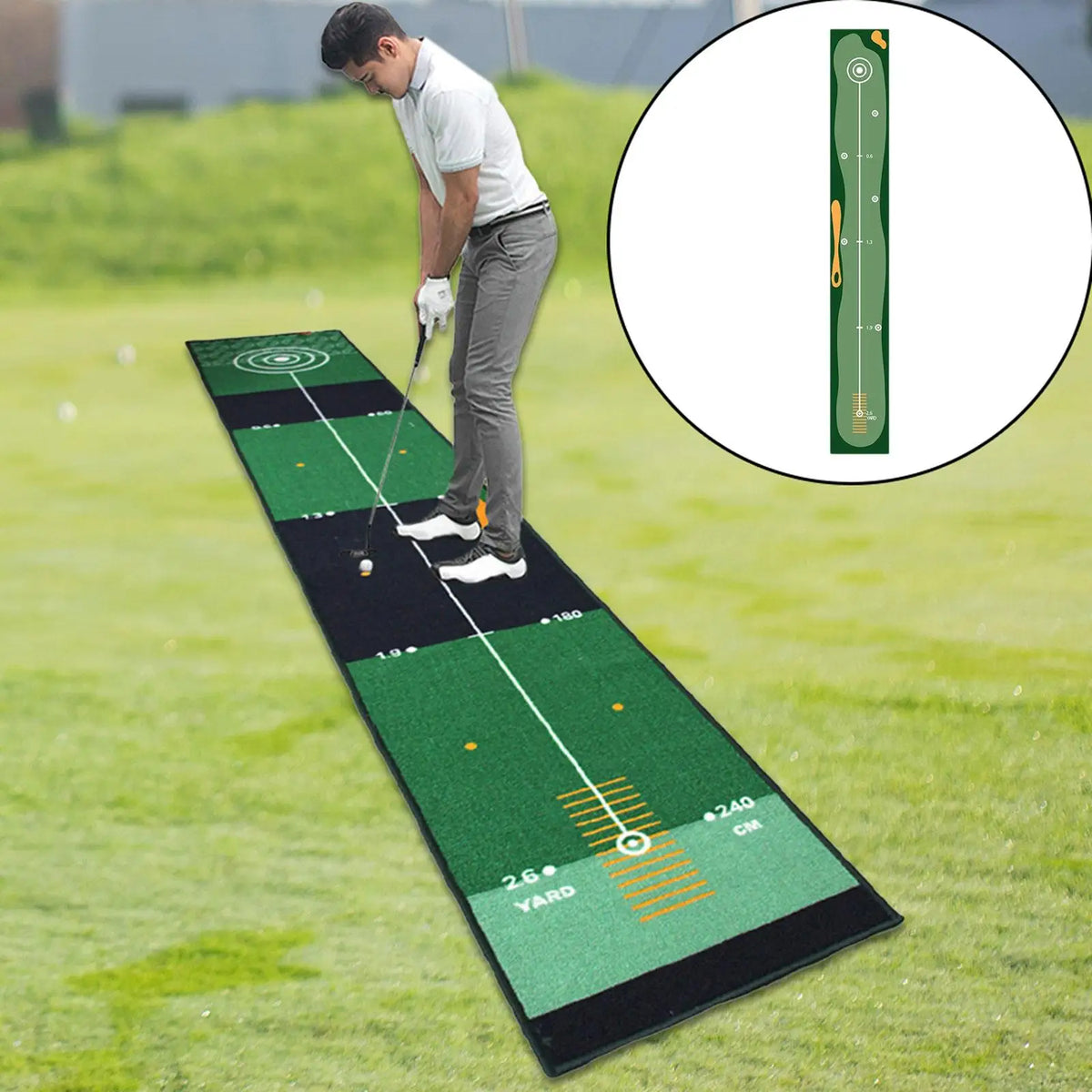 Indoor Golf Putting & Hitting Mat – Practice Green for Home, Garden & Office