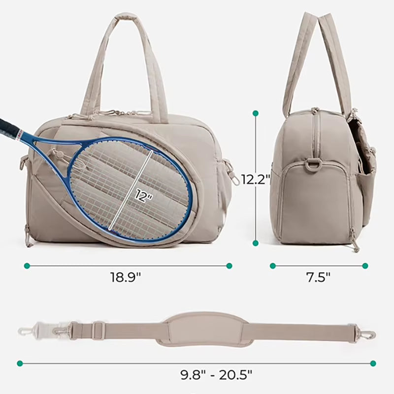 Quilted Padel & Racket Bag – Large Shoulder Tote for Padel, Tennis & Pickleball