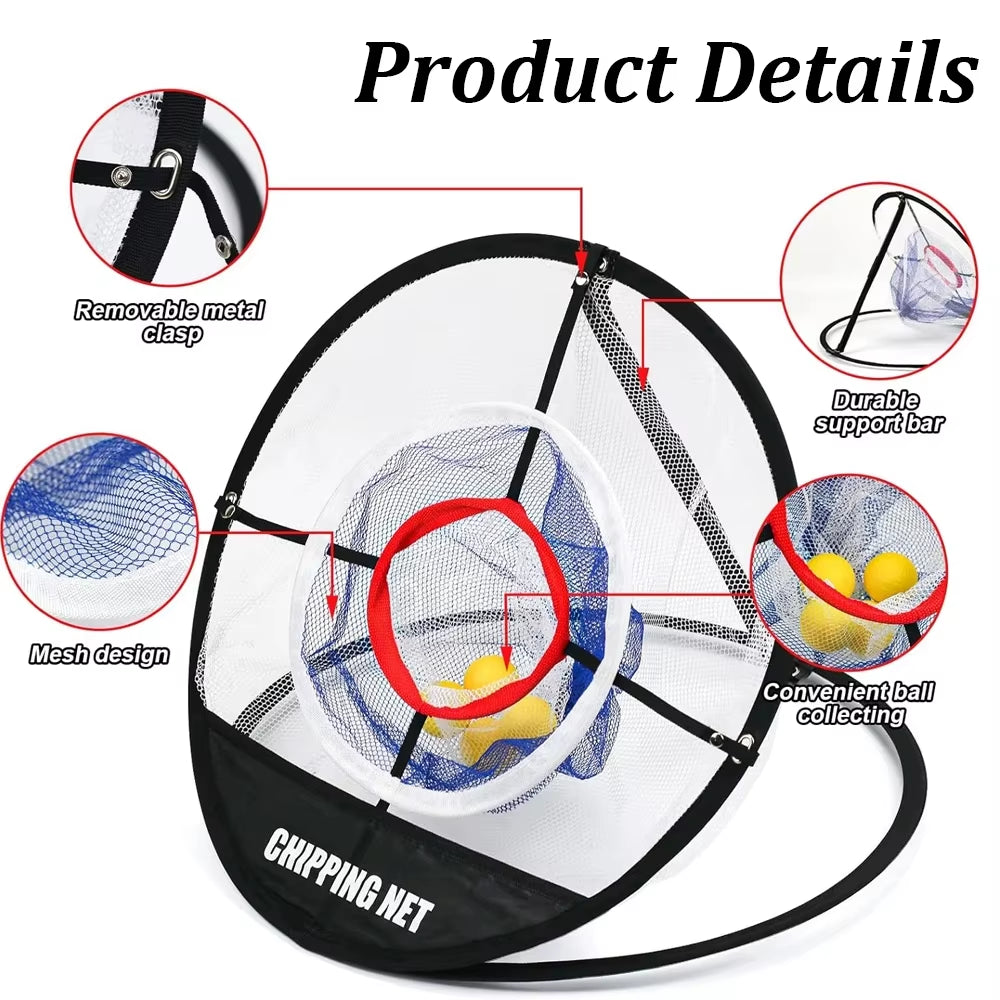 Pop-Up Golf Chipping Net with Hitting Mat – Foldable Target Net for Garden Practice