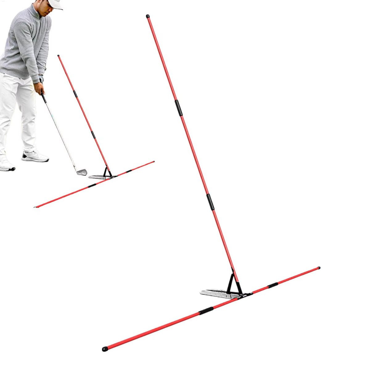Golf Swing Plane Trainer – Adjustable Alignment Stick Holder for Posture