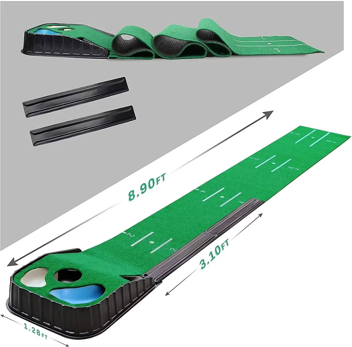 Indoor Golf Putting Mat with Ball Return – Home Putting Green Trainer