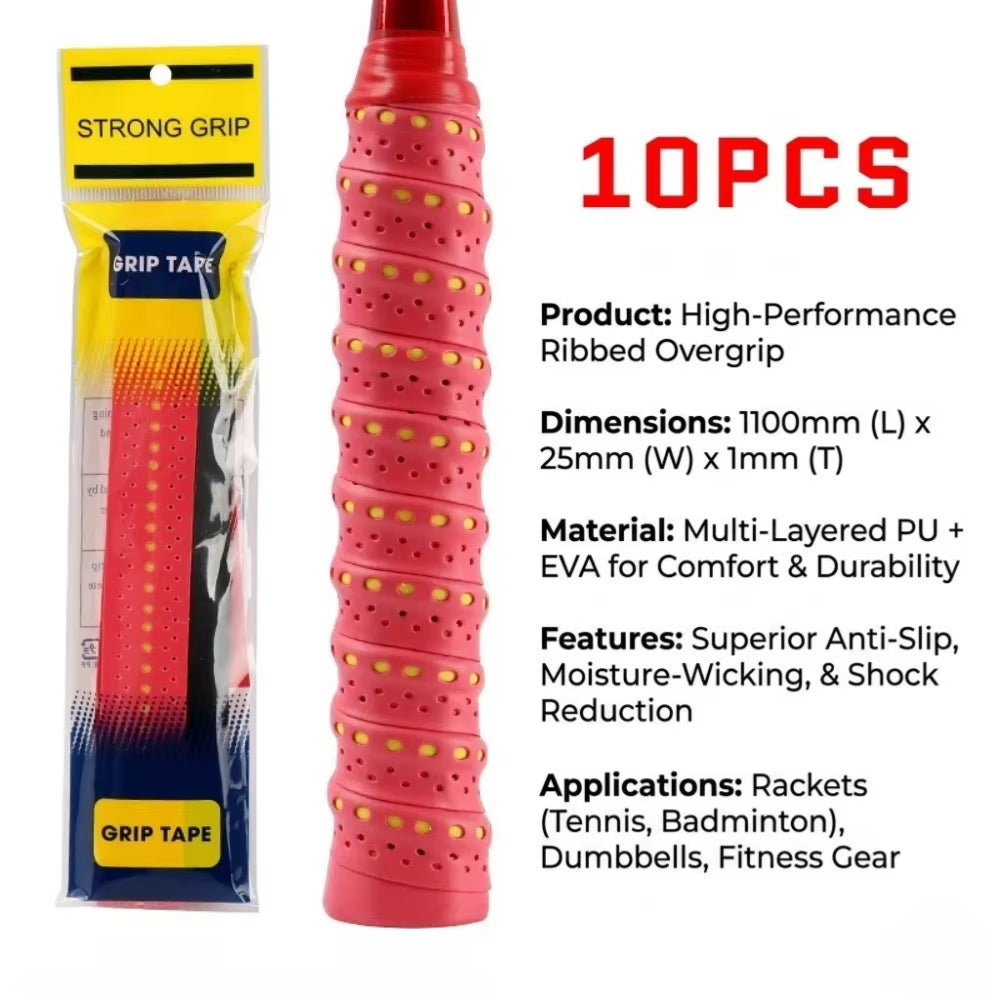 Padel & Tennis Overgrips (10 Pack) – Anti-Slip, Sweat-Absorbing Racket Grip Tape