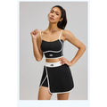 Halter Neck Sports Bra & Tennis Skort Set – Stylish 2-Piece Workout Outfit for Yoga, Fitness, Tennis & Outdoor Activities (Women's Athletic Activewear)