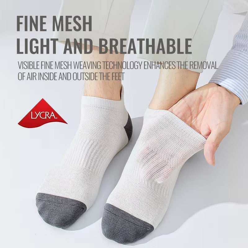 100% Pure Cotton Short Socks Men Ankle Sock Business Dress Ear-Lifting Heel Protection Deodorant Antibacterial Sports Sock