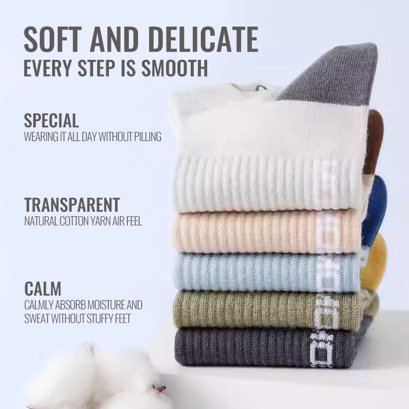 100% Pure Cotton Short Socks Men Ankle Sock Business Dress Ear-Lifting Heel Protection Deodorant Antibacterial Sports Sock