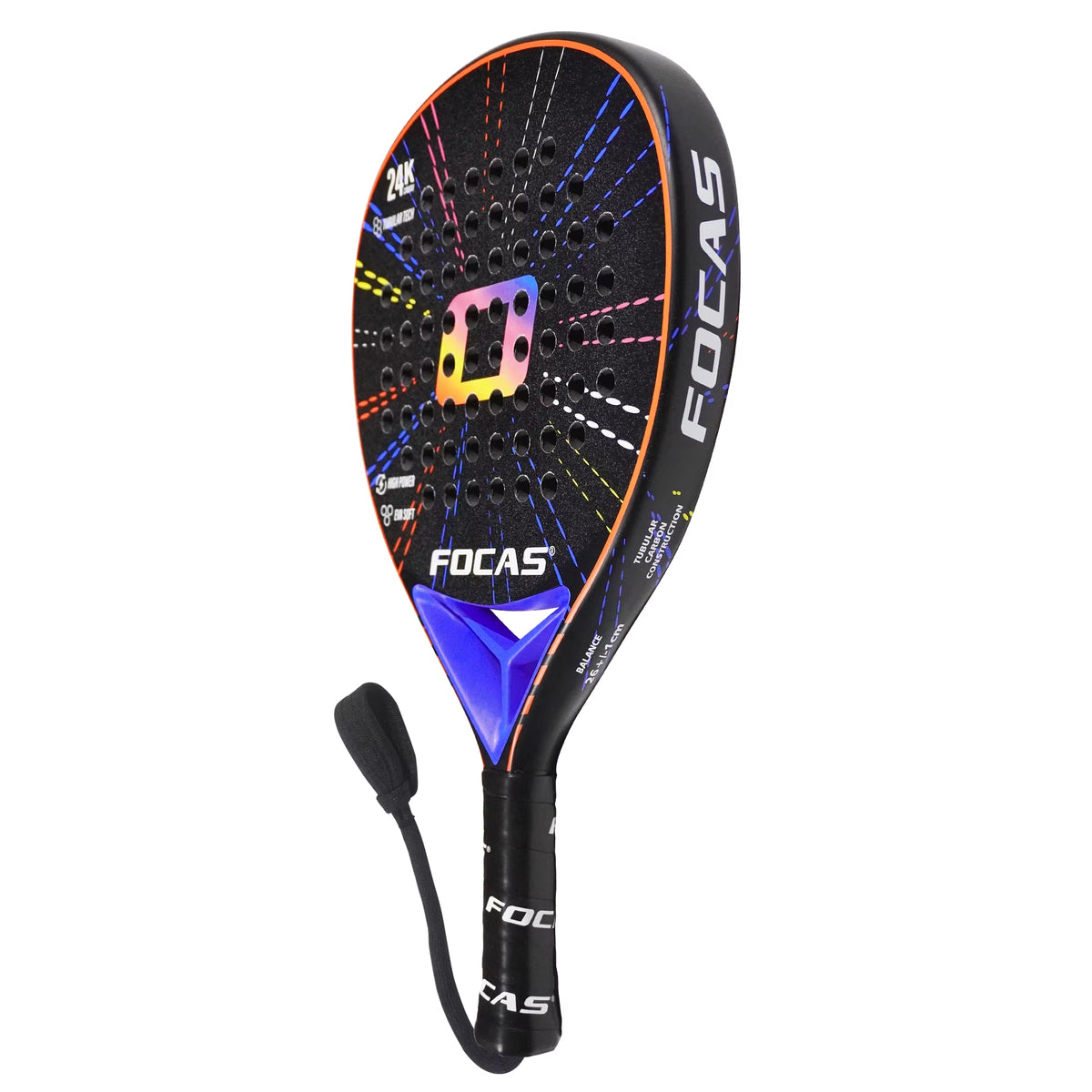 FOCAS 24K Pro Carbon Padel Tennis Racket | Advanced Textured Plate Surface for Ultimate Control and Explosive Shots