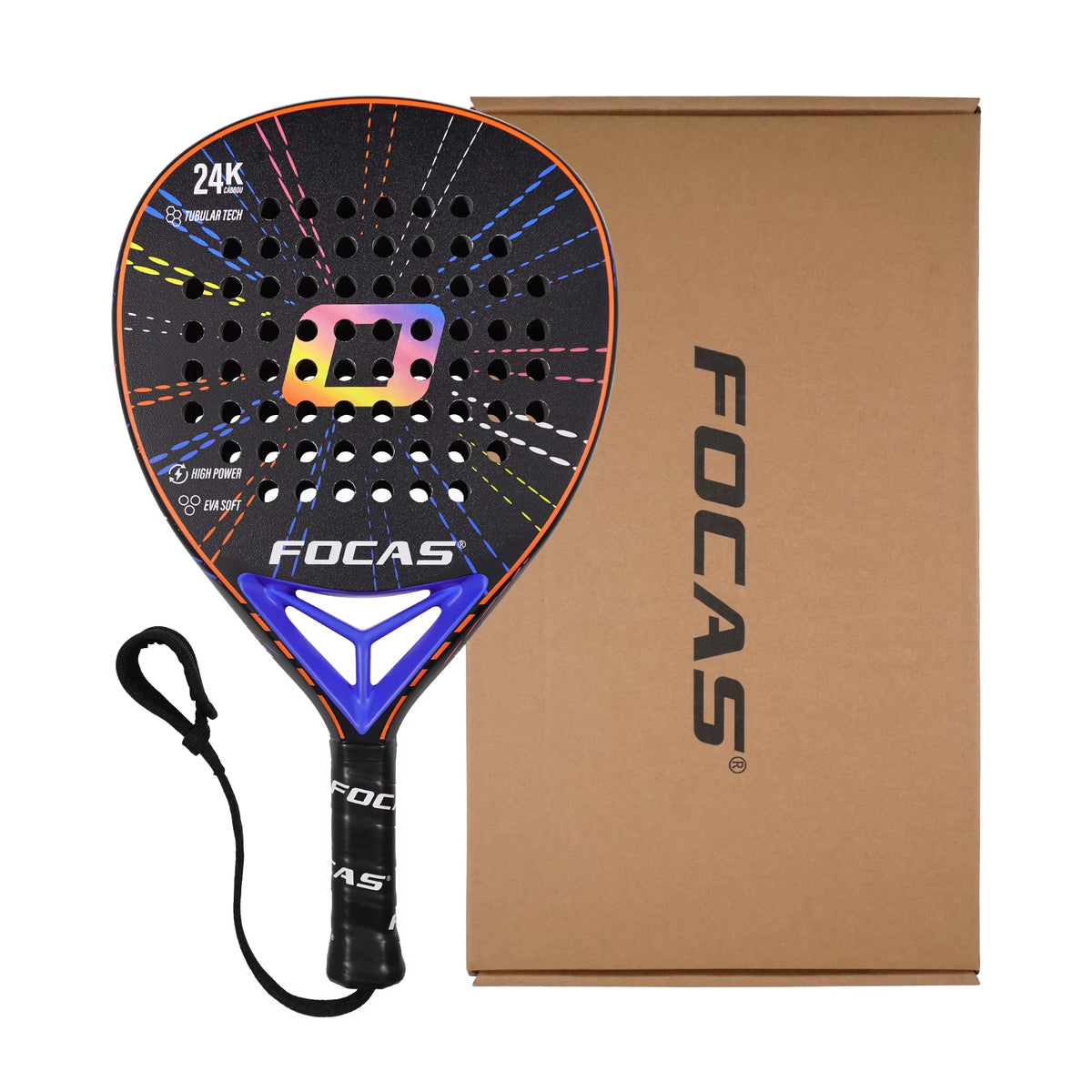 FOCAS 24K Pro Carbon Padel Tennis Racket | Advanced Textured Plate Surface for Ultimate Control and Explosive Shots