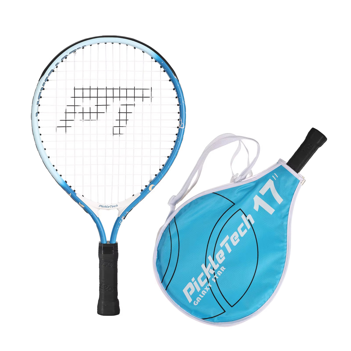 Pickletech Kids Junior Tennis Racket Set | 17-Inch Lightweight Aluminum Racquet & Travel Bag for Toddlers