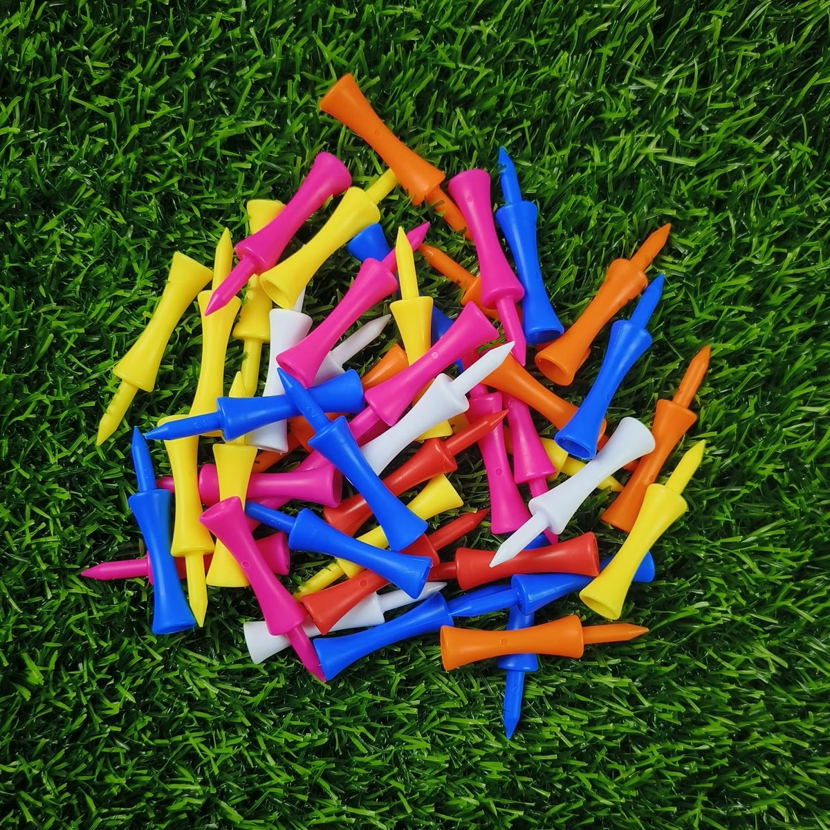 Plastic Step-Down Golf Tees (50 Pack) – 59mm Consistent-Height Tees