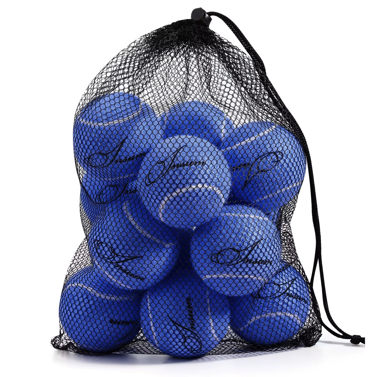 Bulk 12-Piece Tennis Ball Set | High-Elasticity Rubber Training & Play Balls with Handy Mesh Storage Bag