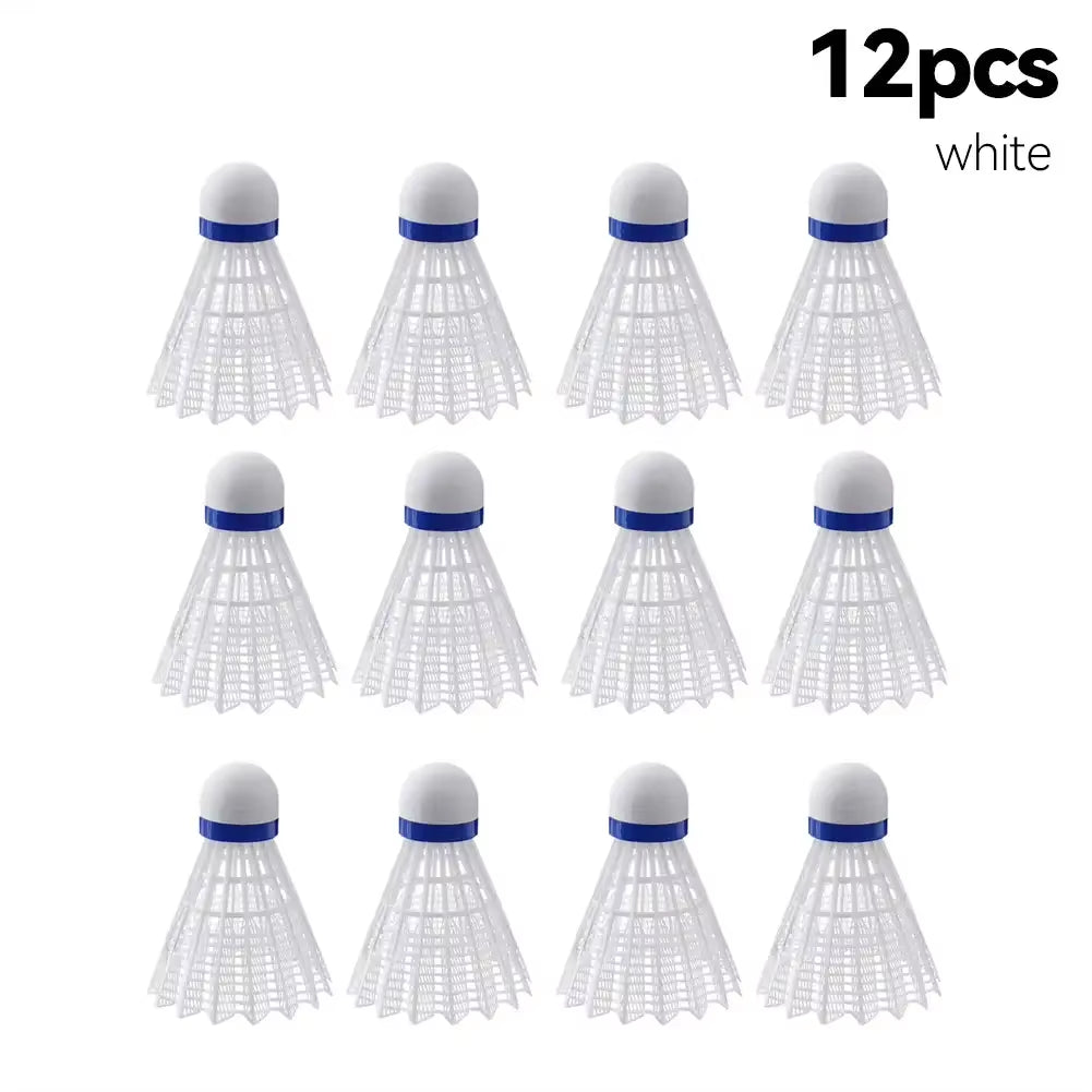 12Pcs Nylon Badminton Shuttlecocks – Durable & Stable Training Birdies for Indoor & Outdoor Sports Practice
