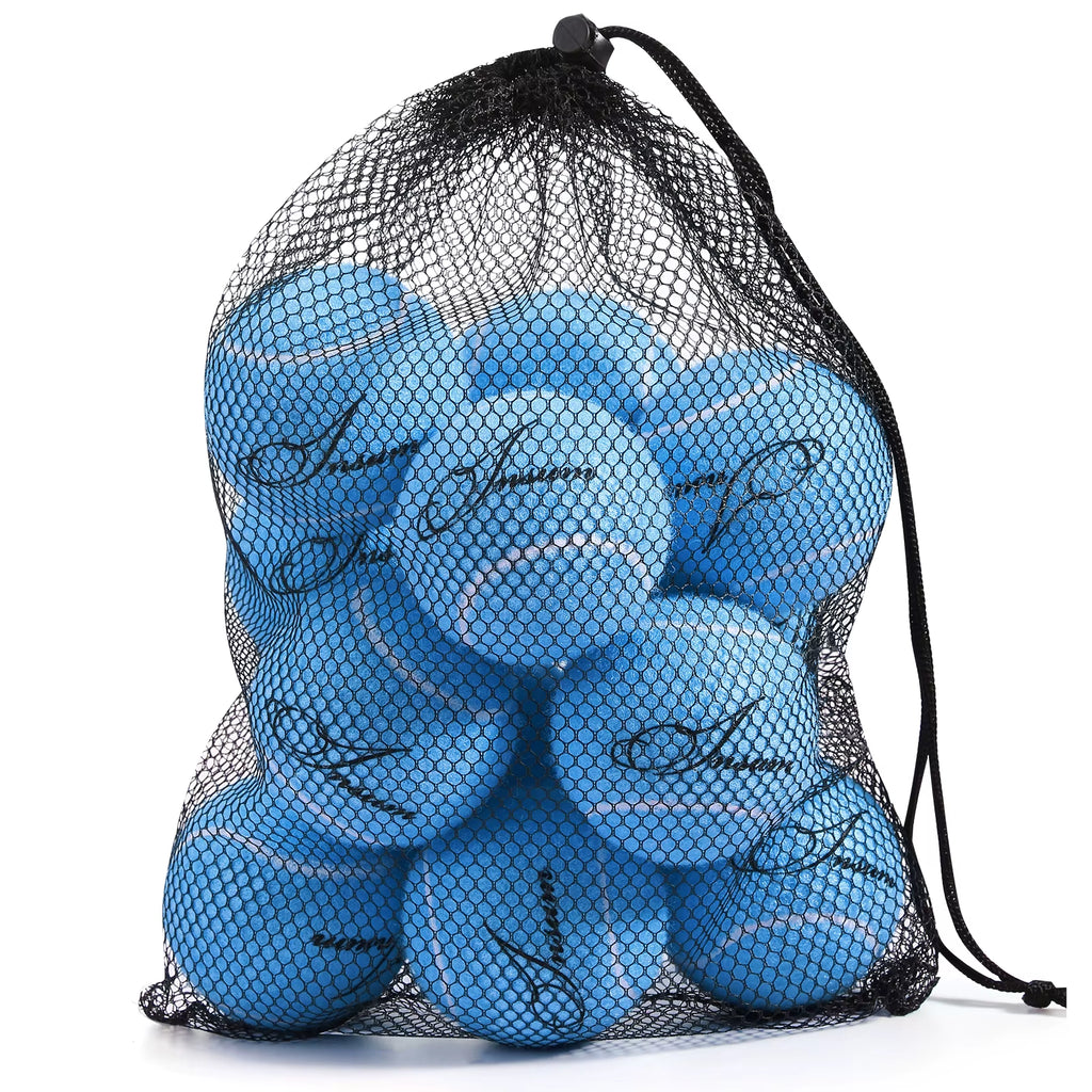 Bulk 12-Piece Tennis Ball Set | High-Elasticity Rubber Training & Play Balls with Handy Mesh Storage Bag