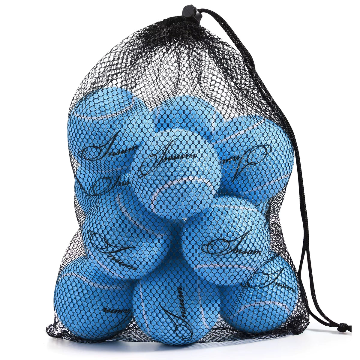 Bulk 12-Piece Tennis Ball Set | High-Elasticity Rubber Training & Play Balls with Handy Mesh Storage Bag
