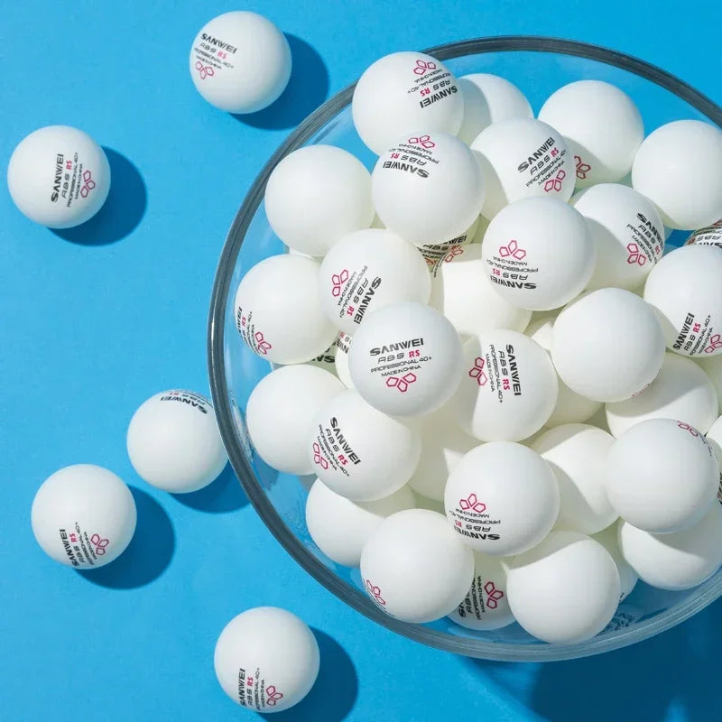 SANWEI RS40+ Pro 3-Star Ping Pong Balls | High-Bounce ABS Seamed Table Tennis Balls for Intensive Club Training