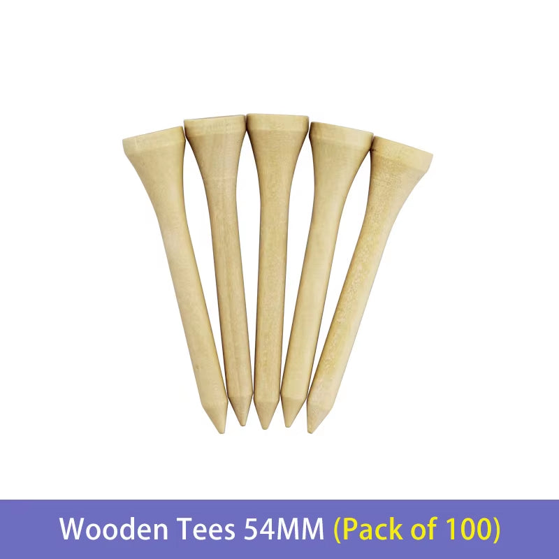 Bamboo Golf Tees (100 Pack) – 4 Mixed Sizes for Driver, Woods & Irons