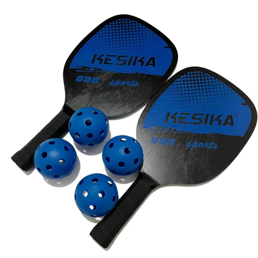 Pickleball Paddle Set with 4 Balls & Carrying Bag – Poplar Wood, Non-Slip (Kids & Family)