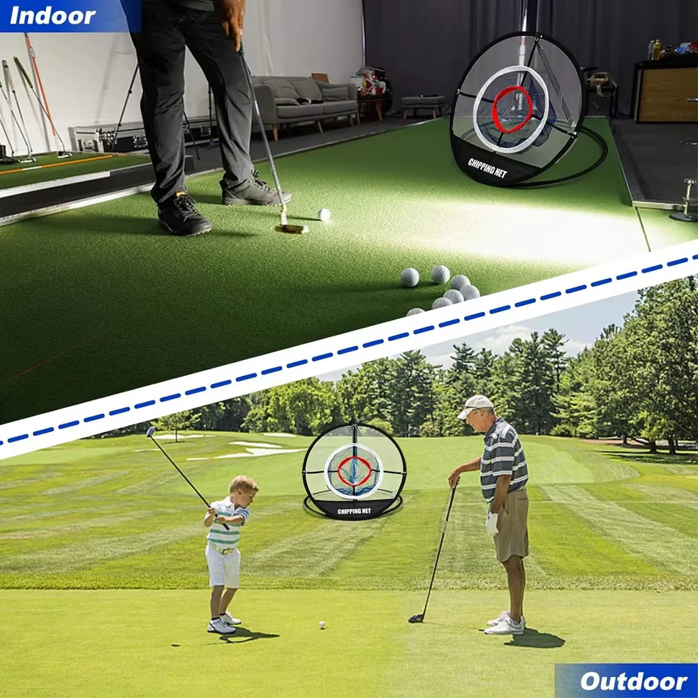 Pop-Up Golf Chipping Net with Hitting Mat – Foldable Target Net for Garden Practice