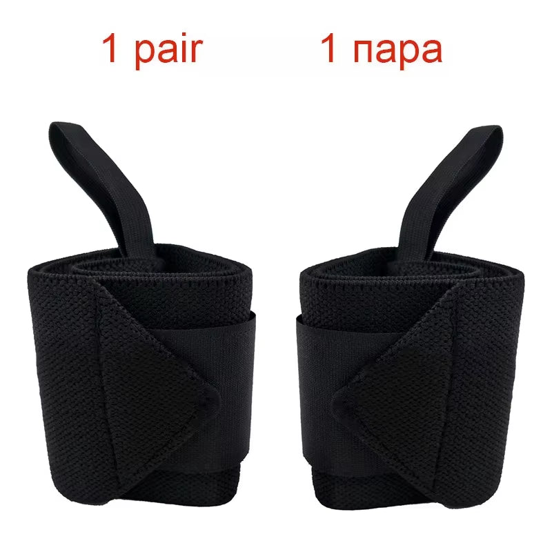 Weightlifting Wrist Wraps (1 Pair) – Adjustable Elastic Wraps for Gym & Powerlifting
