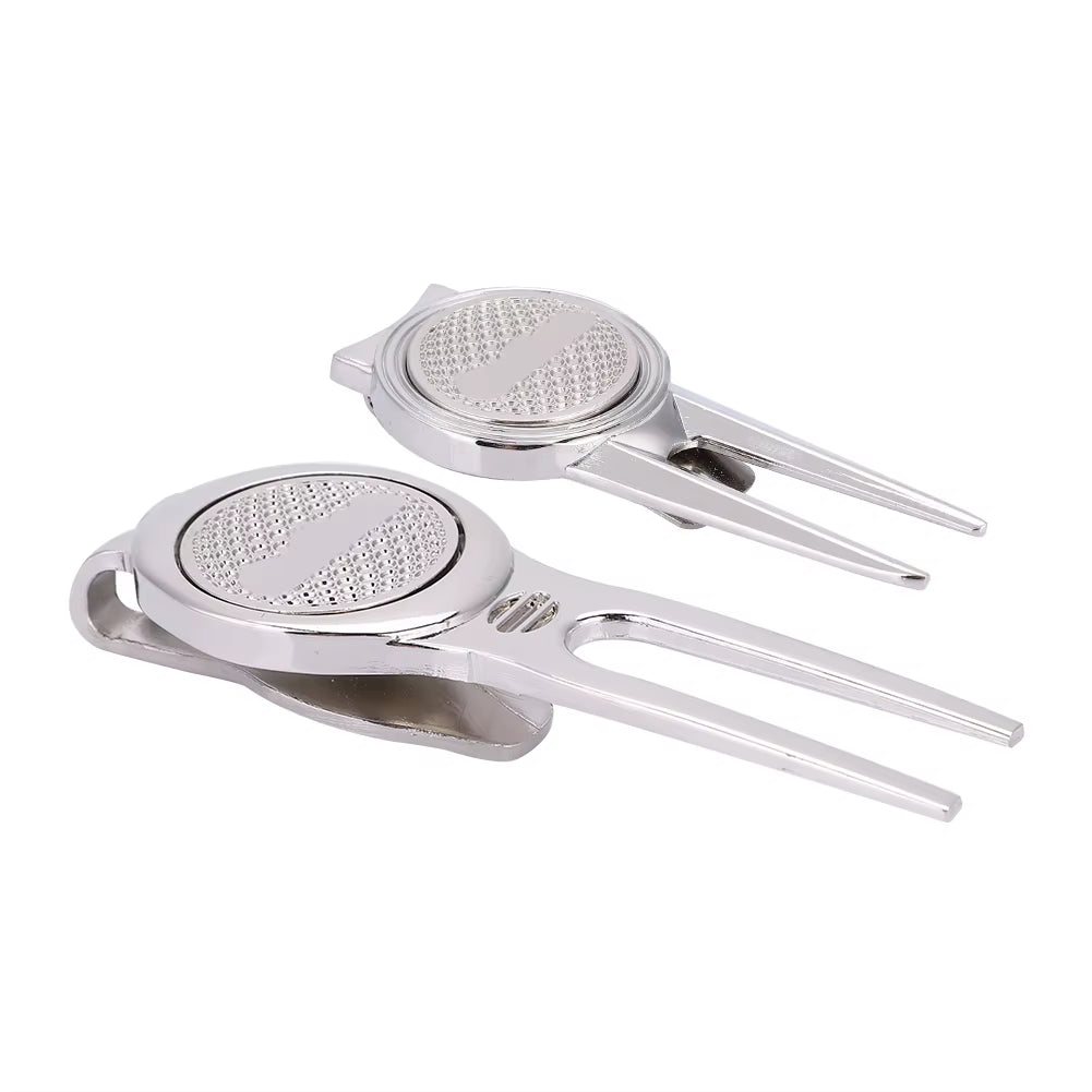 Golf Divot Repair Tool with Magnetic Ball Marker – Groove Cleaner & Hat Clip