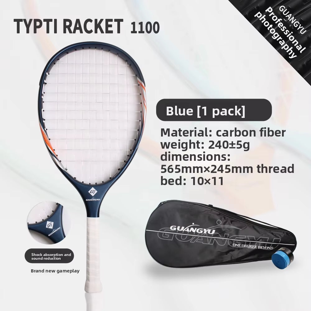 TYPTI Carbon Racket Carbon Fiber Ready Strung Mini Tennis Racquet Paddle for Low Noise Foam Ball Pickleball Court Sport