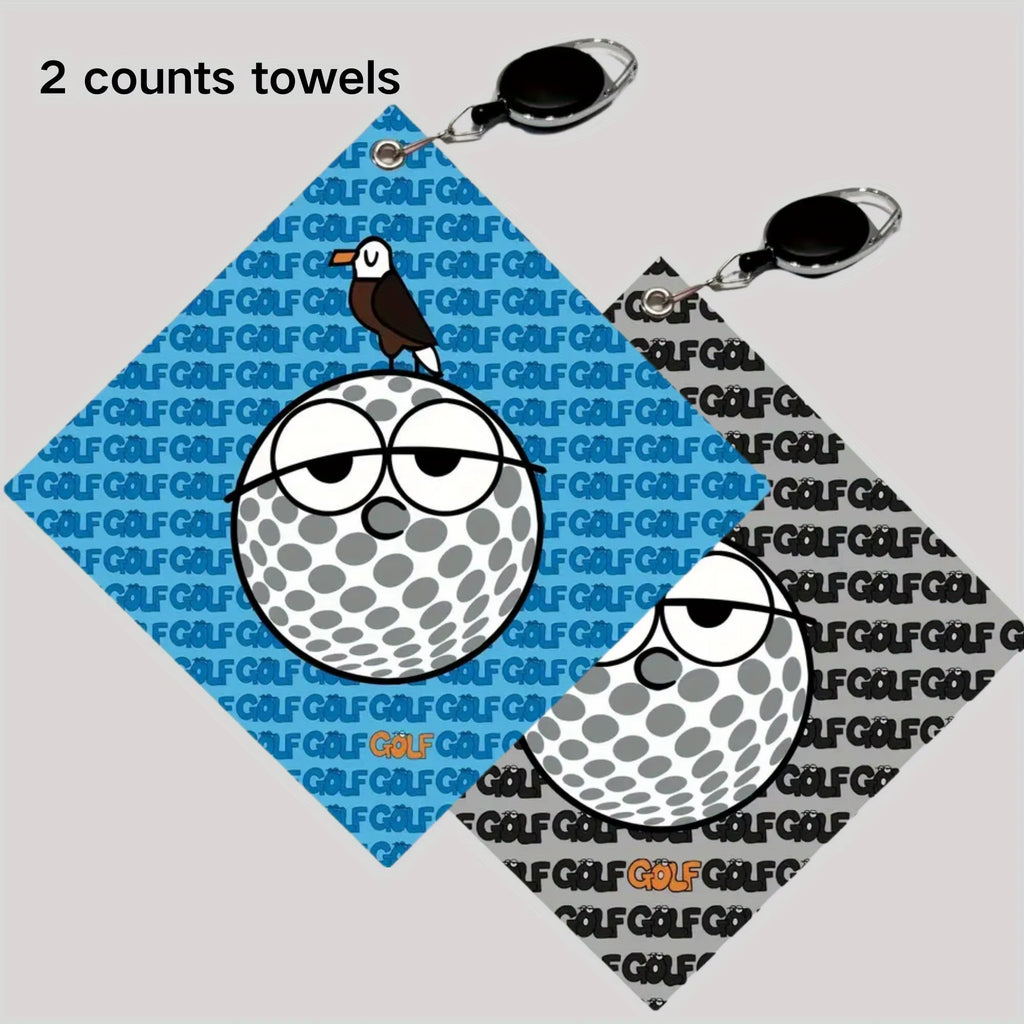 Golf Towels (2 Pack) – Quick-Dry Microfibre Towels with Clip Hook