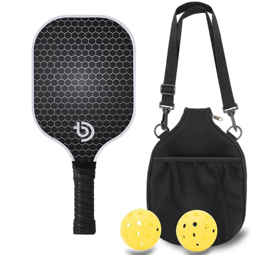 Pickleball Paddles Set of 2 Fiberglass Pickleball Set with Non-Slip Ergonomic Soft Grip Pickleball Balls Bag Gifts for Men Women
