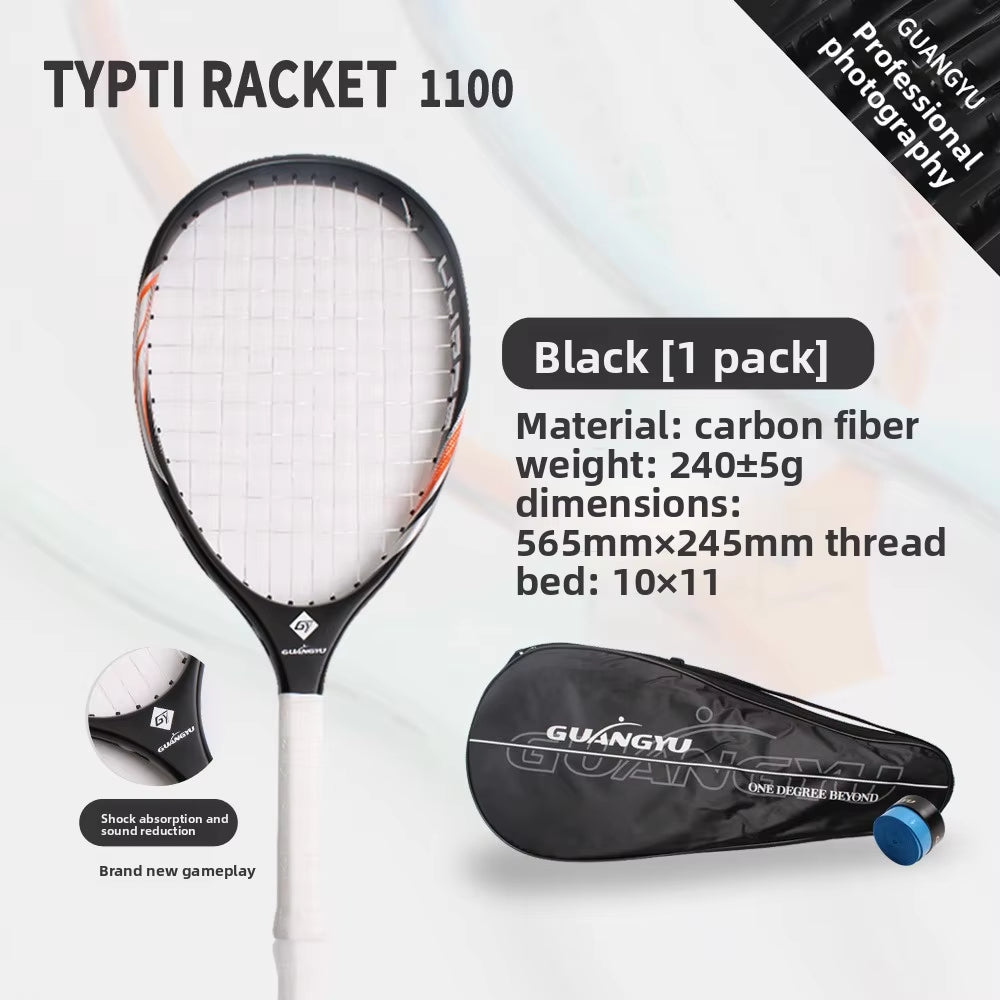 TYPTI Carbon Racket Carbon Fiber Ready Strung Mini Tennis Racquet Paddle for Low Noise Foam Ball Pickleball Court Sport