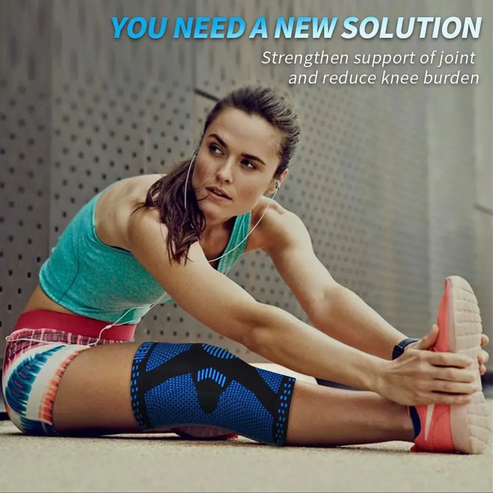 Knee brace with side stabilisers for running and gym