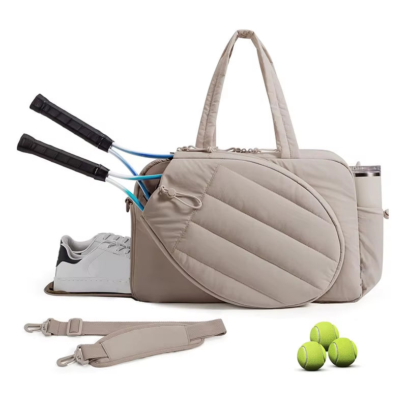 Quilted Padel & Racket Bag – Large Shoulder Tote for Padel, Tennis & Pickleball