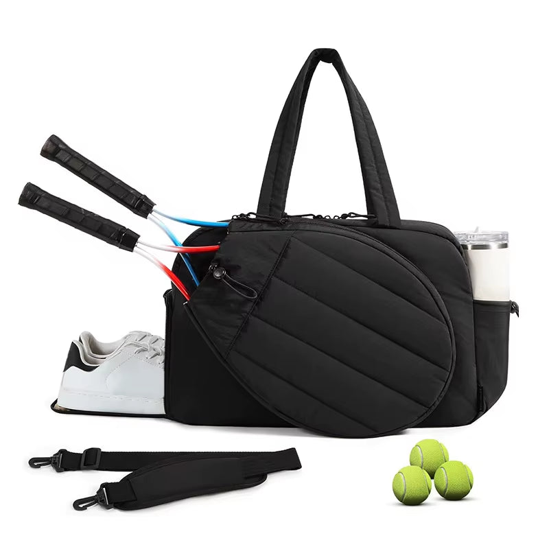 Quilted Padel & Racket Bag – Large Shoulder Tote for Padel, Tennis & Pickleball