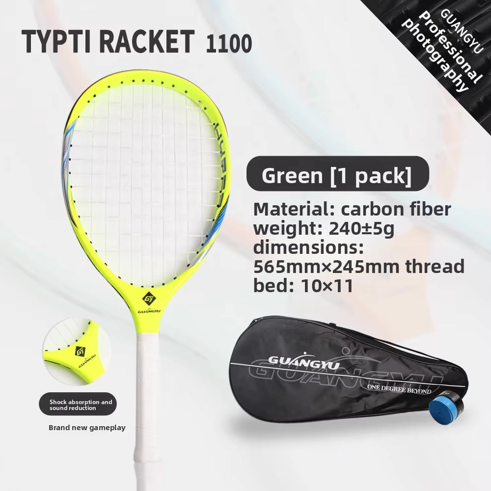 TYPTI Carbon Racket Carbon Fiber Ready Strung Mini Tennis Racquet Paddle for Low Noise Foam Ball Pickleball Court Sport