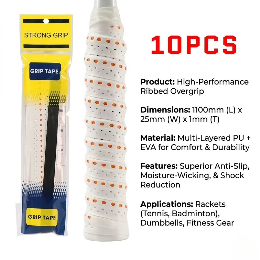 Padel & Tennis Overgrips (10 Pack) – Anti-Slip, Sweat-Absorbing Racket Grip Tape