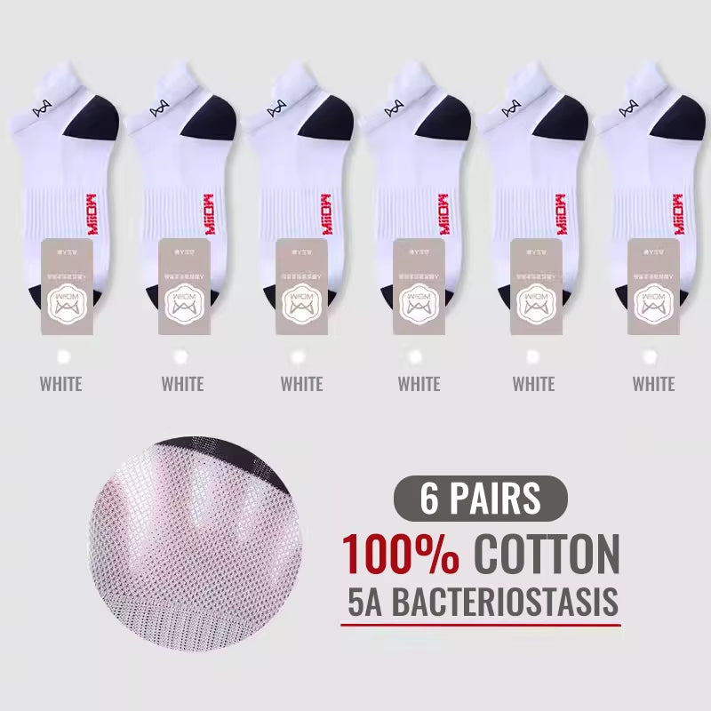 100% Pure Cotton Short Socks Men Ankle Sock Business Dress Ear-Lifting Heel Protection Deodorant Antibacterial Sports Sock