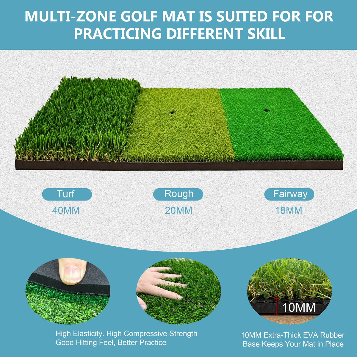 Golf Practice Net 2m × 1.4m with Hitting Mat – Garden Driving & Chipping Net