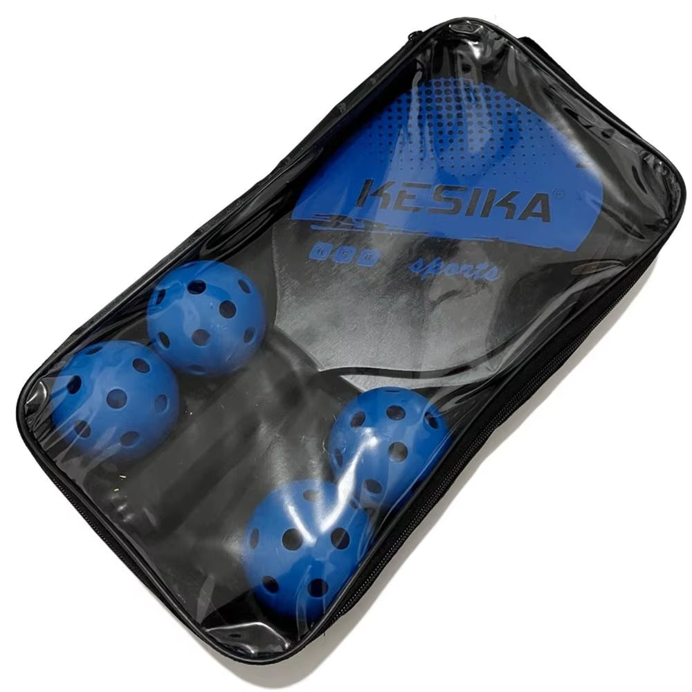 Pickleball Paddle Set with 4 Balls & Carrying Bag – Poplar Wood, Non-Slip (Kids & Family)