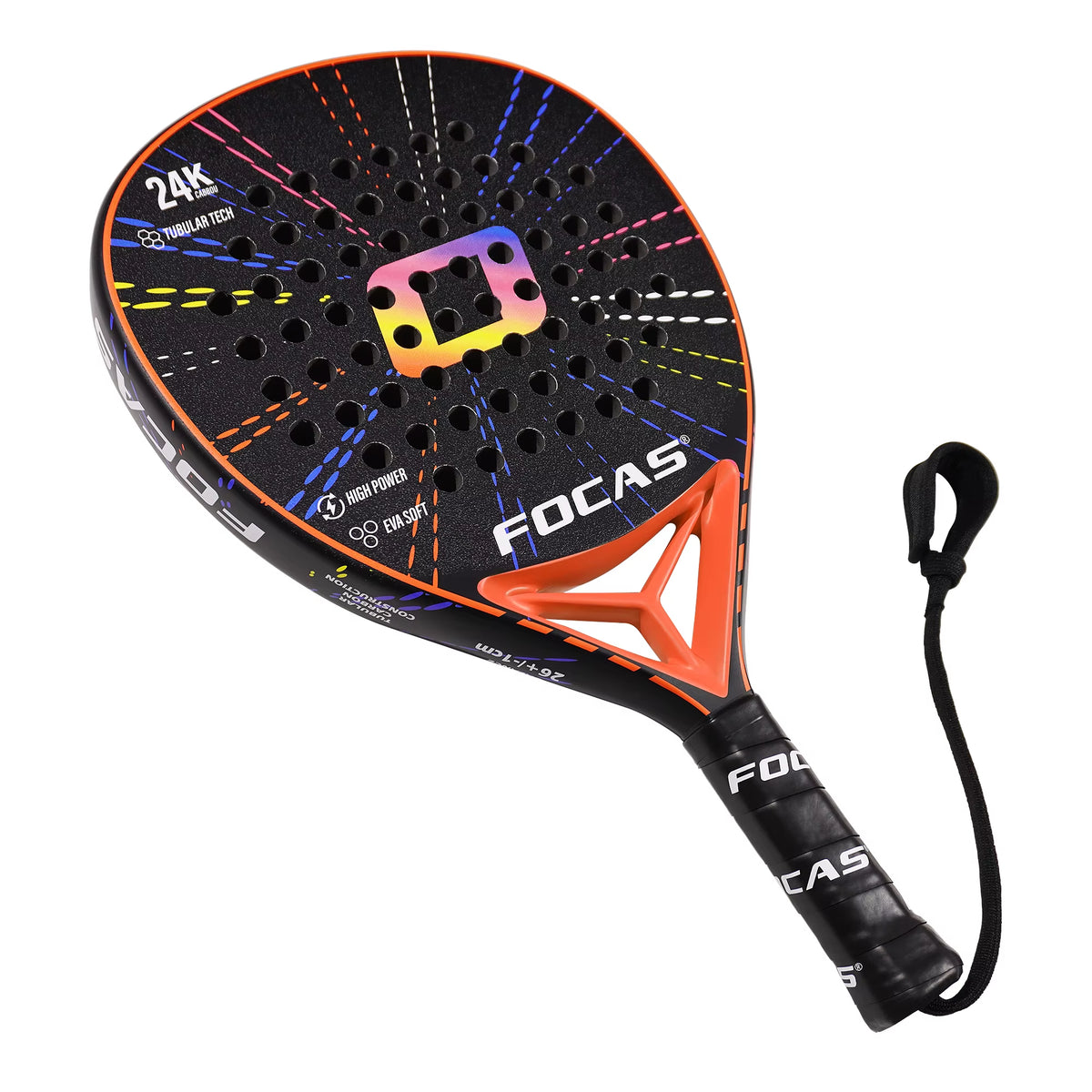 FOCAS 24K Pro Carbon Padel Tennis Racket | Advanced Textured Plate Surface for Ultimate Control and Explosive Shots