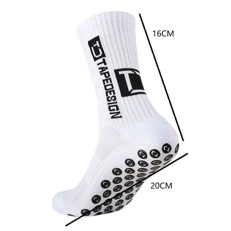 1/4/6 Parirs of Size 36-40 Children'S and Women TC Mid Tube Glued Football Non Slip Socks for Sports Training and Competition
