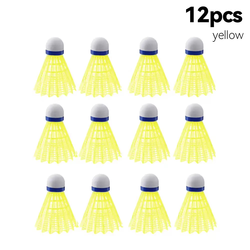 12Pcs Nylon Badminton Shuttlecocks – Durable & Stable Training Birdies for Indoor & Outdoor Sports Practice