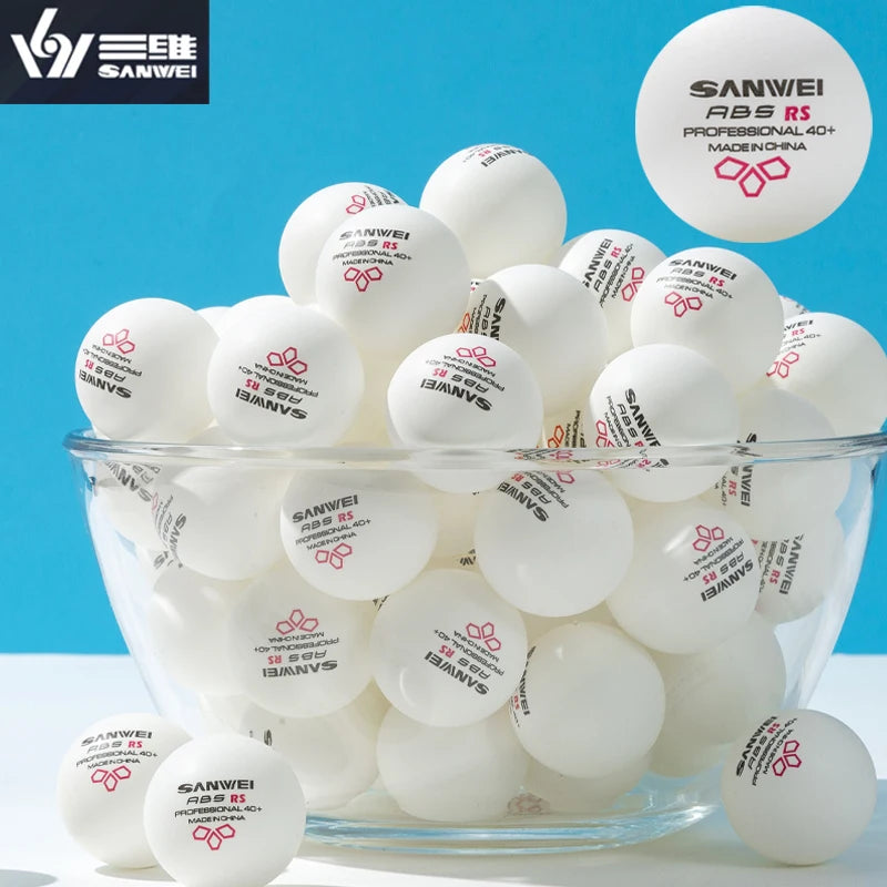 SANWEI RS40+ Pro 3-Star Ping Pong Balls | High-Bounce ABS Seamed Table Tennis Balls for Intensive Club Training