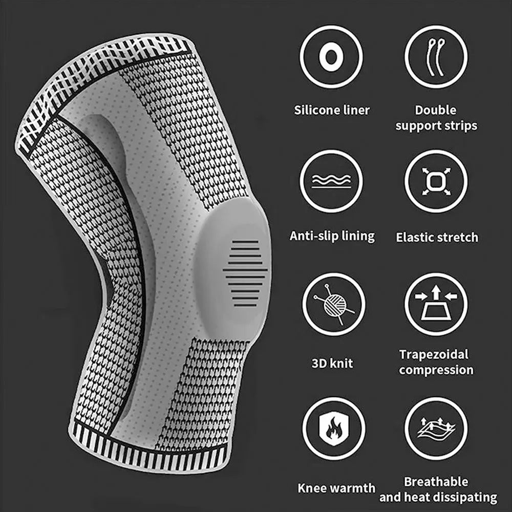 Knee brace with side stabilisers for running and gym