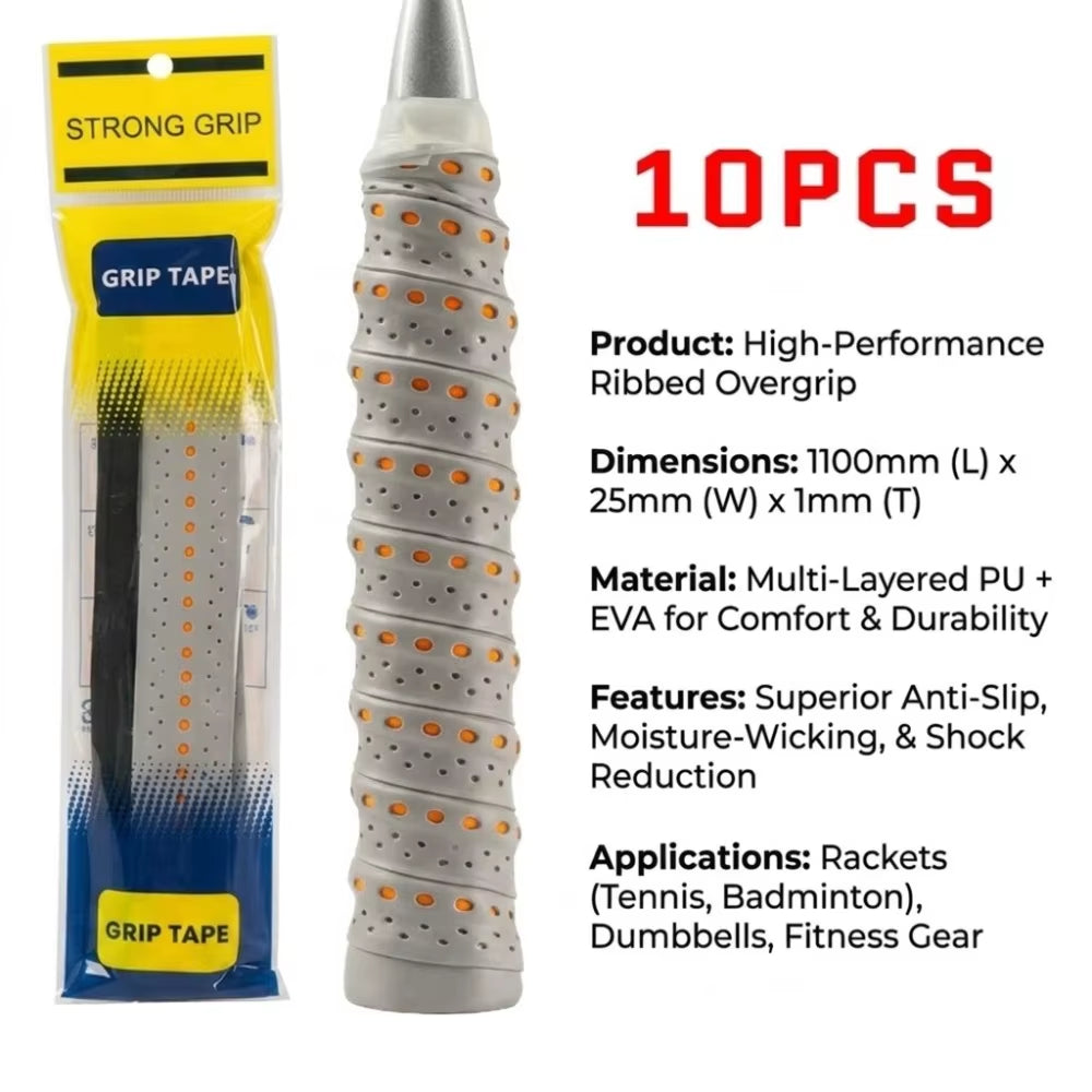 Padel & Tennis Overgrips (10 Pack) – Anti-Slip, Sweat-Absorbing Racket Grip Tape