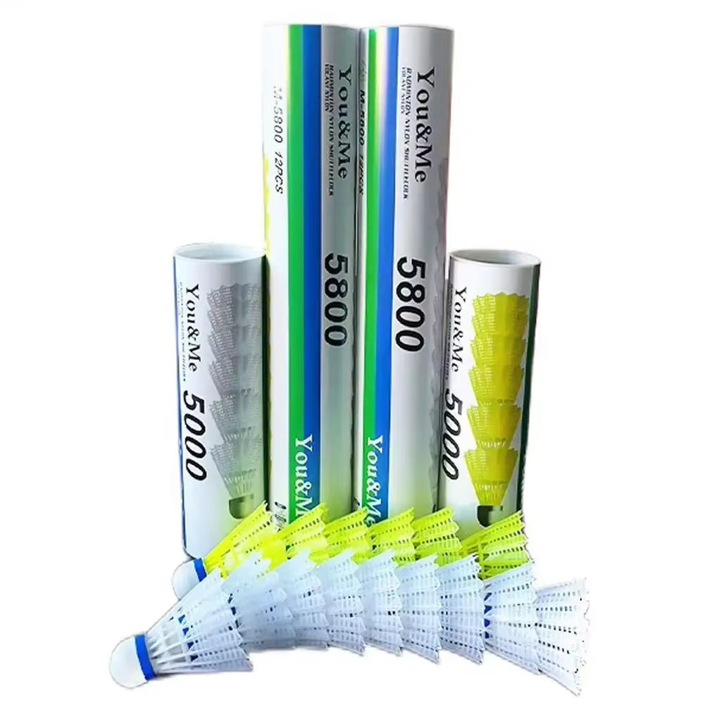 12Pcs Nylon Badminton Shuttlecocks – Durable & Stable Training Birdies for Indoor & Outdoor Sports Practice